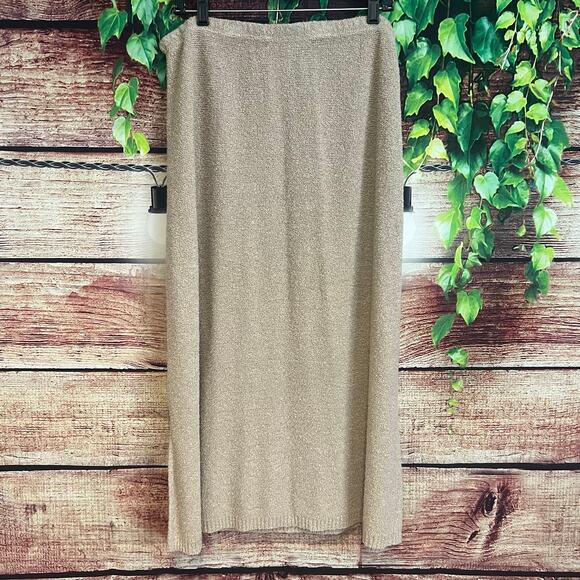Vintage Precious As Diamonds Knit Boucle Midi Skirt Womens 3X Maxi Tan Brown - Picture 6 of 6
